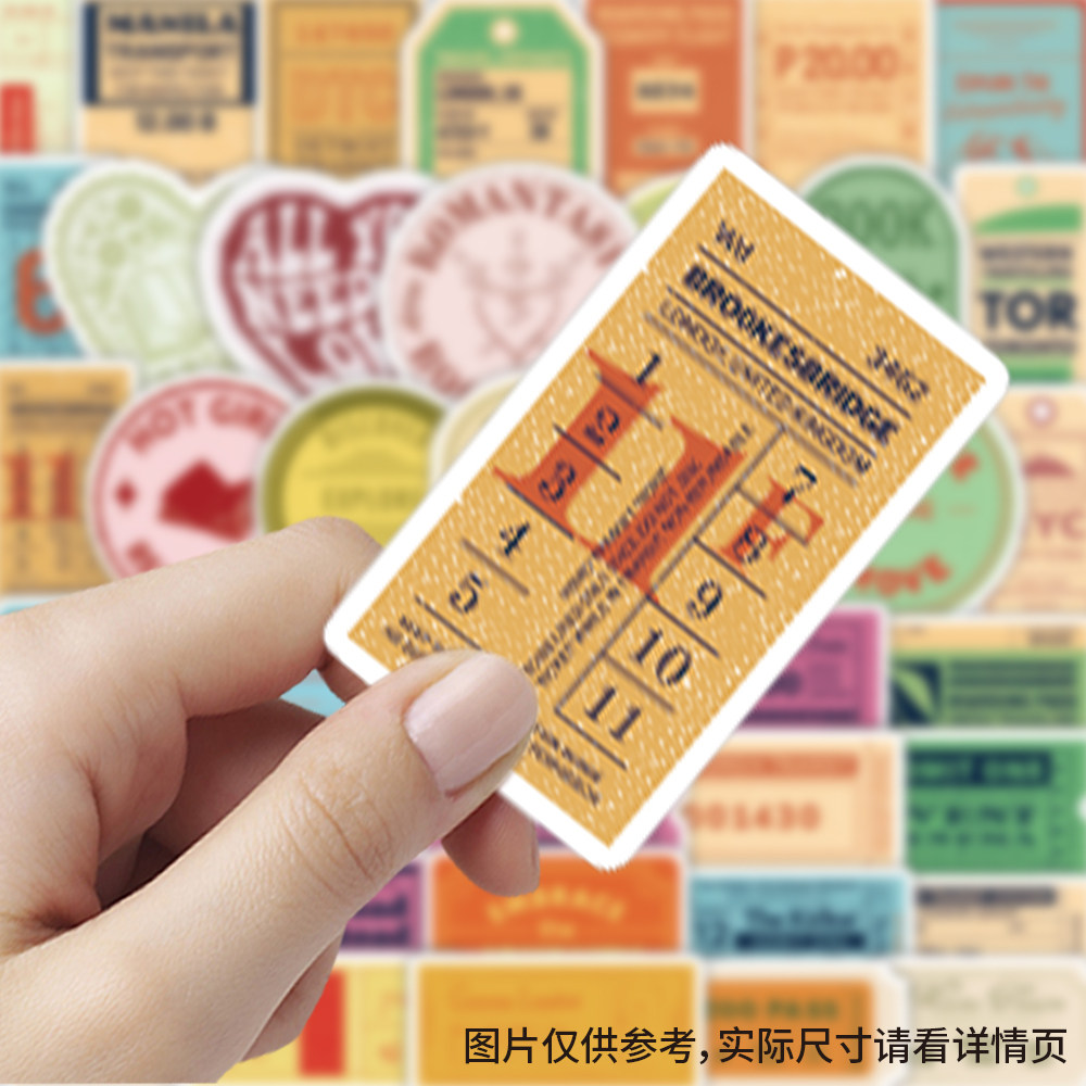 120张复古票据贴纸卡通ins风创意装饰手账行李箱防水diy自粘贴画,文具电教/文化用品/商务用品,贴纸/立体贴纸,淘宝优惠券,粉丝福利购,淘宝优惠卷