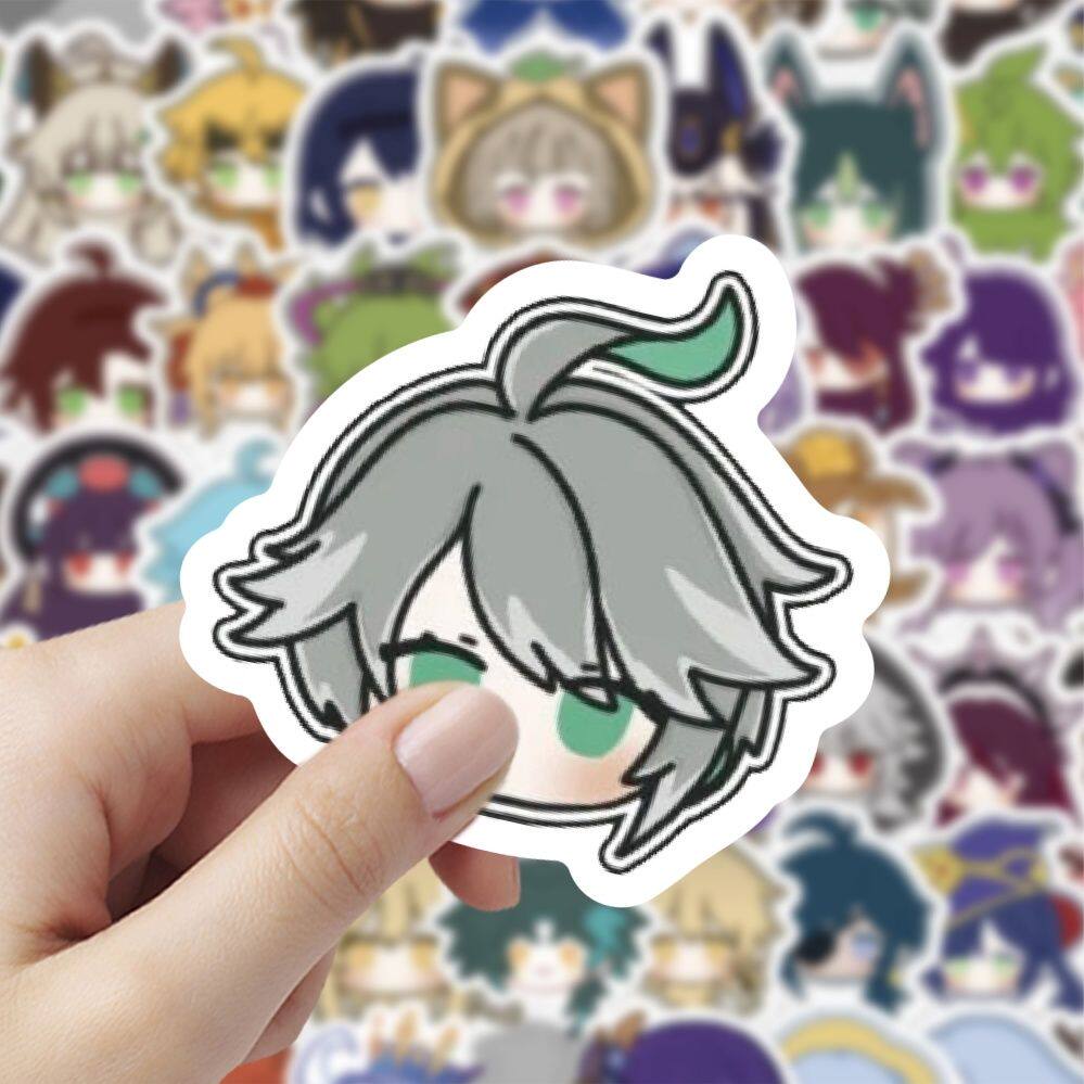 120张原神丘丘人卡通可爱贴纸diy手账装饰桌面手机笔记本防水贴画