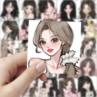 118张may风头像贴纸ins高颜值中式 饰防水贴画 美少女手机手账装