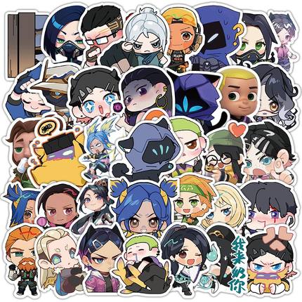 60张无畏契约贴纸卡通动漫可爱Q版装饰手机笔记本电脑防水贴纸diy