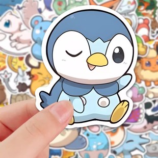 186张百变宝可梦防水神奇宝贝贴纸DIY素材笔记本手机壳手账小贴画