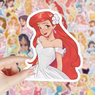 104张公主卡通贴纸ins少女心装 饰笔记本手账素材桌面手机防水贴画
