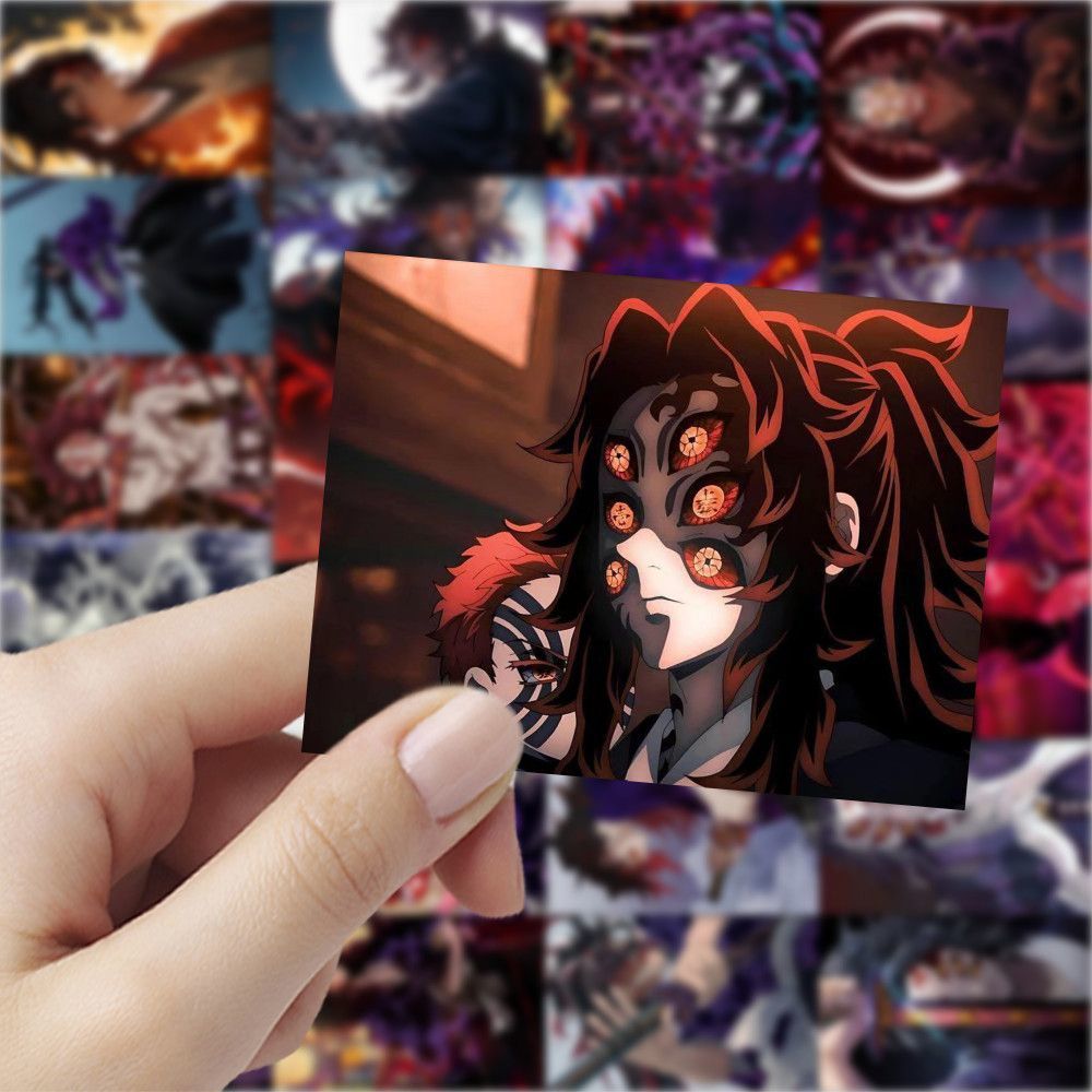 126黑死牟长贴纸卡通二次元动漫鬼灭之刃周边手机个性装饰diy贴画