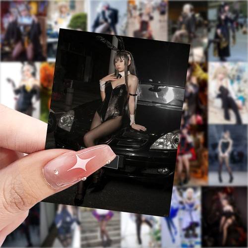 126张黑丝美女cosplay角色扮演高颜值性感贴纸装饰手机笔记本防水
