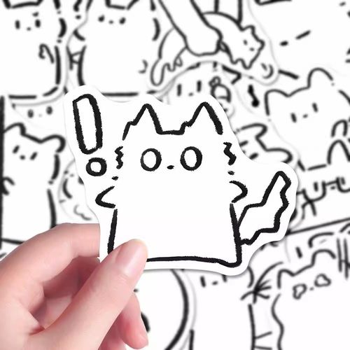 96张创意简笔画小猫贴纸