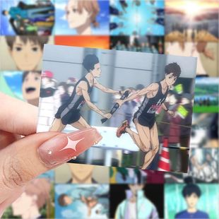 强风吹拂贴纸清赖灰二日本跑步动漫体育周边diy手机桌子手账装饰