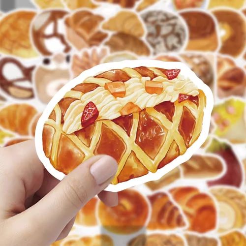 50张面包插画写实食物贴纸