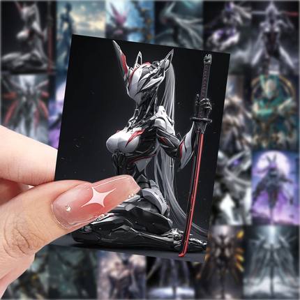 63张机甲少女贴纸动漫游戏周边装饰手机壳笔记本电脑桌面防水贴画