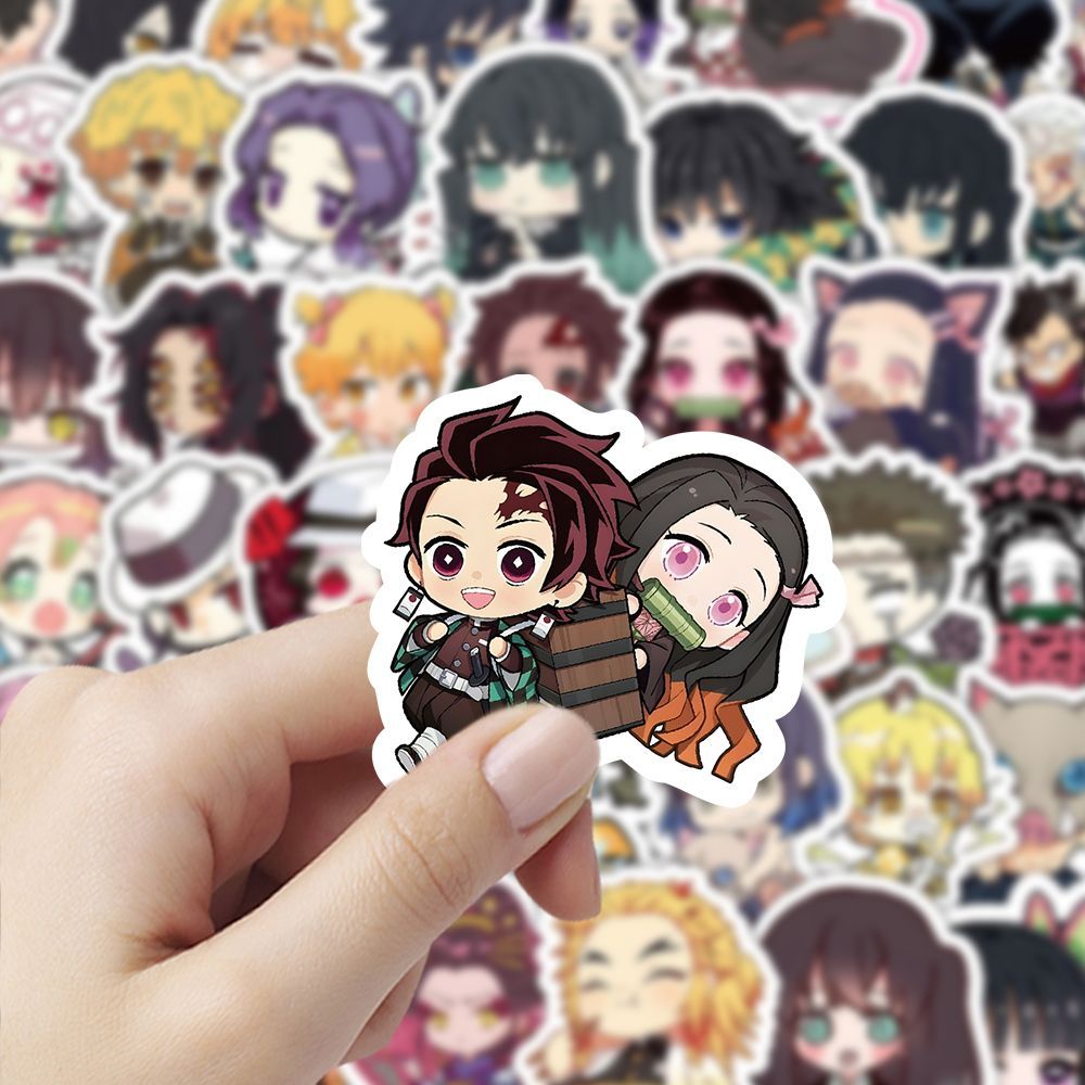 200贴Q版鬼灭之刃贴纸卡通动漫可爱装饰手账手机周边手账防水贴画