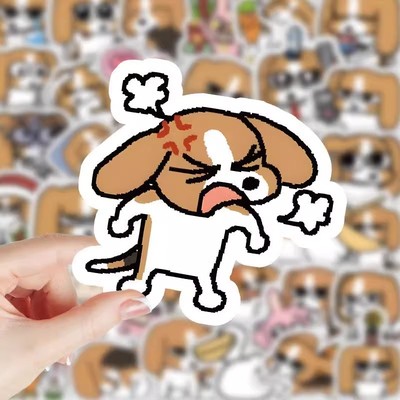 206张卡通可爱比格多栋贴纸ins韩系软萌少女心创意手账小贴画防水