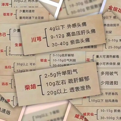 108张中药剂量归纳贴纸中药学医学生笔记干货药效重点速记diy贴画