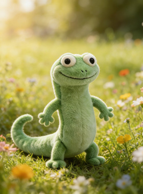 新品lizard Tom绿色蜥蜴仿真毛绒玩具公仔布娃娃玩偶