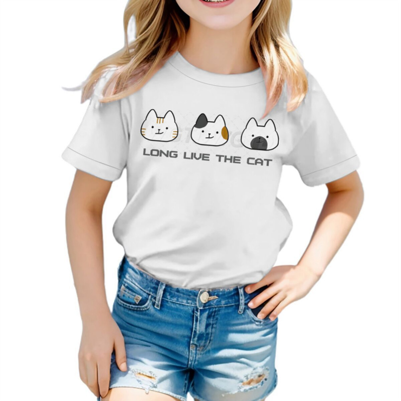 外贸新款儿童Cat印花短袖
