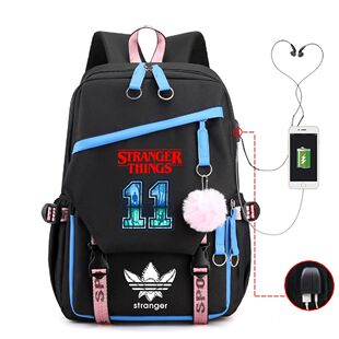 Stranger thing撞色中性款双肩包韩版潮流中小学生休闲书包