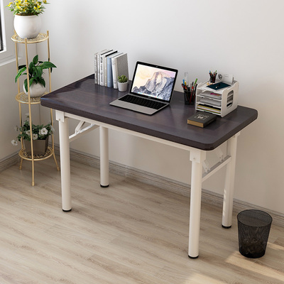 适用电脑桌家用台式学生书桌现代简约长方形办公折叠桌子美甲桌租