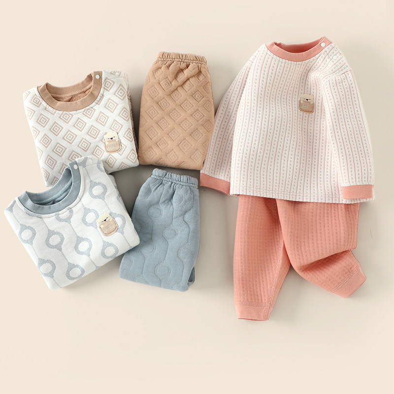 婴儿保暖内衣套装加厚男女宝宝秋衣纯棉新生儿衣服睡衣儿童秋冬季