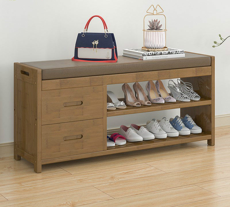 换鞋凳穿鞋实木鞋柜软包坐垫门口进门凳子小鞋柜家用入门可坐鞋架