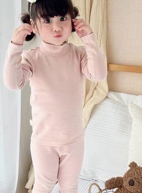 婴格朗迪S145男女童经典百搭舒绒打底套装秋冬保暖纯色