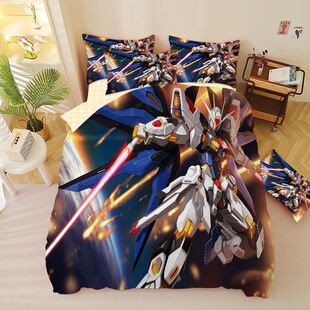 A类全棉高达床单四件套笠机甲战士男生宿舍幼儿园纯棉三件套被套