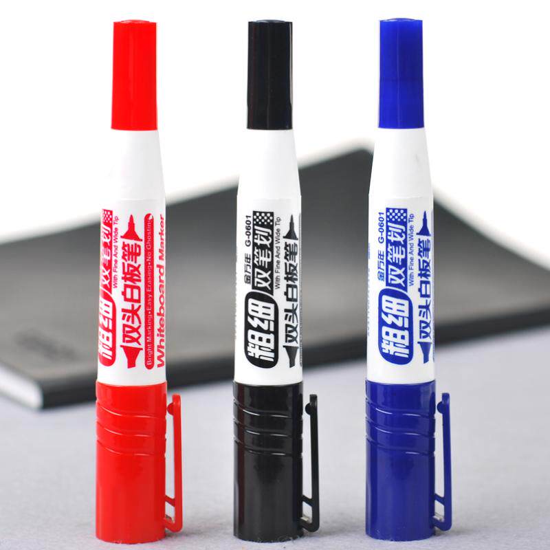 培训白板展示笔粗细两用白板笔红蓝黑色儿童画板水性可擦笔写字板笔