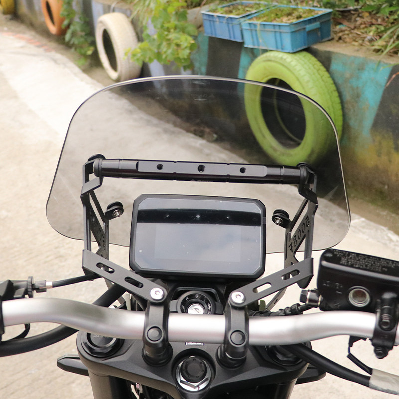 适用本田CB500SF前挡风玻璃加高风挡板导流罩WH250改装导航扩展杆