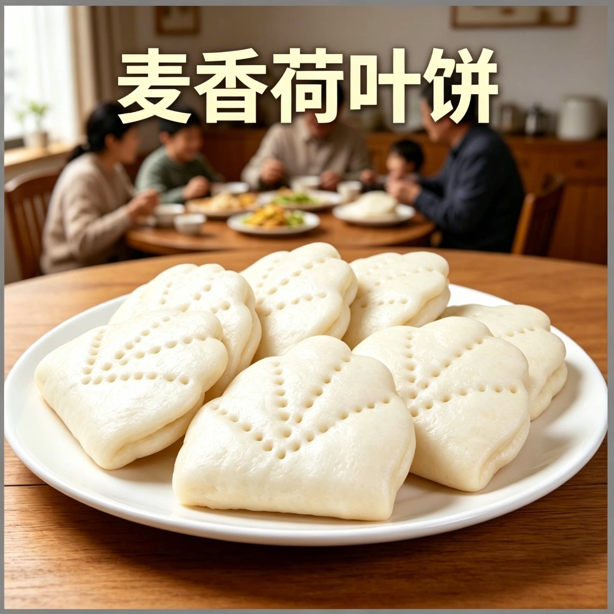 营养早餐麦香荷叶夹饼商用半成品肉夹馍饼胚儿童馒头特色商用食品