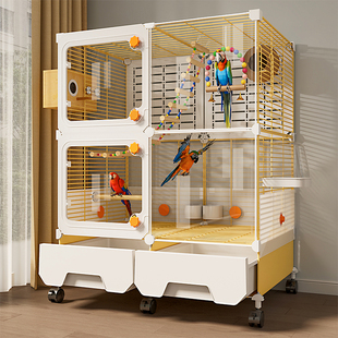 鸟笼鹦鹉专用防溅大号新型八哥玄凤虎皮小太阳家用鸟笼子豪华别墅