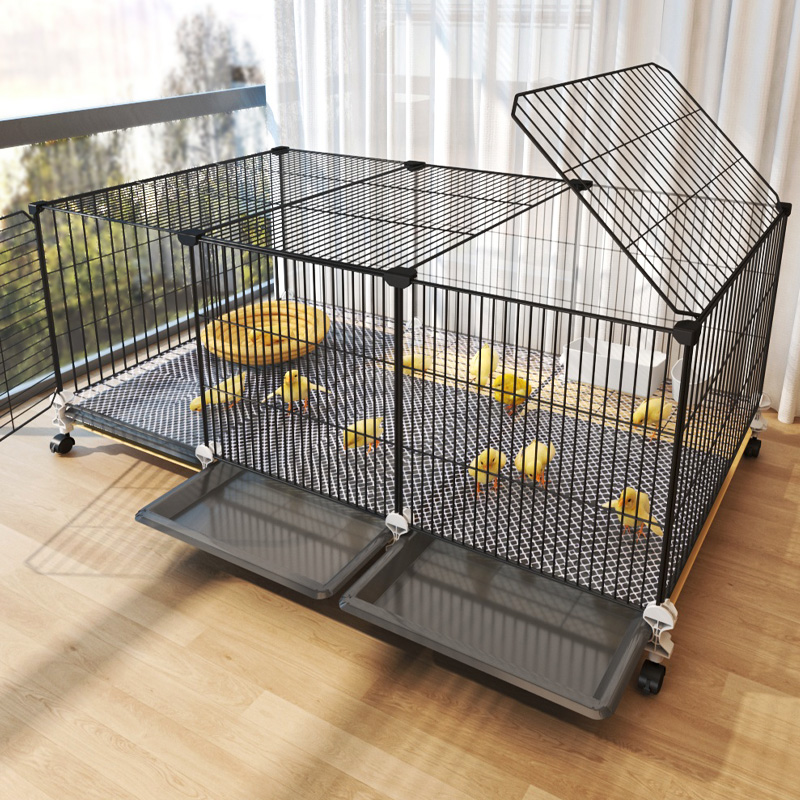 鸡笼大号加密铁网小鸡专用笼子鸭子芦丁鸡柯尔鸭养殖笼家用带托盘