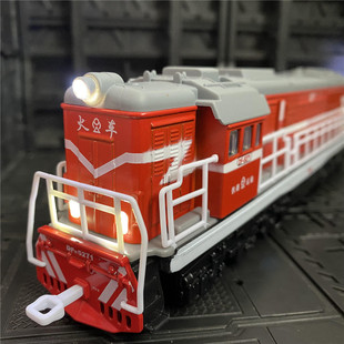 调车机车模型车火车头盒装DF7C东风型合金火车模型儿童玩具车回力