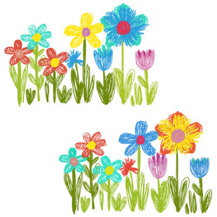 ins网红店铺手绘小花玻璃贴画服装奶茶店幼儿园夏季橱窗玻璃贴纸