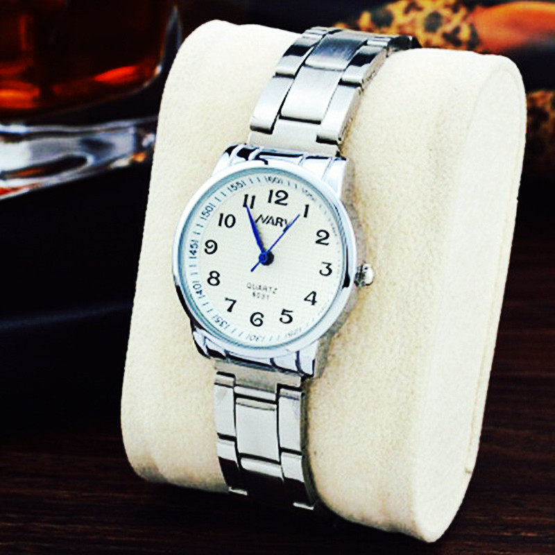 清晰大数字12机械钢带防水简约中老年手表电子爸爸妈妈爷爷奶奶潮