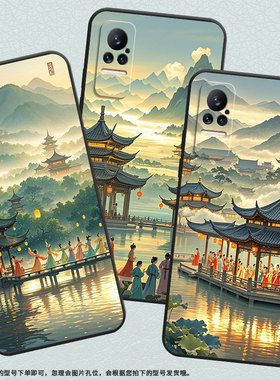 适用小米civi手机壳civi2超薄西湖水面Xiaomi耐磨Civi3保护套POCOX7商务小米Note10Lite硅胶M1910F4E软壳