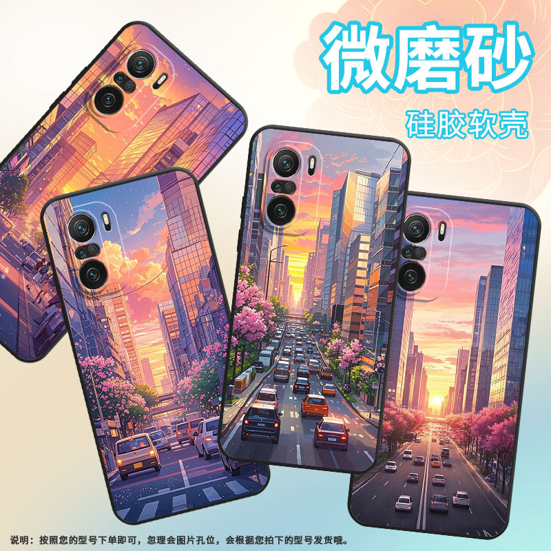 适用小米11i手机壳21081111RG硅胶Xiaomi12T保护套城市的街道12Lite耐磨23127PN0CC超薄12TPro小米15软壳