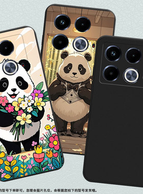 适用传音InfinixNote40Pro手机壳Note40中国风可爱熊猫磨砂壳InfinixNote40Pro+高级感X6852潮流保护套