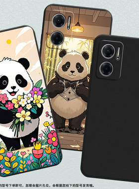 适用红米10Power手机壳高级感可爱熊猫时尚红米10C磨砂壳全包边红米10潮流Redmi10Prime+男女小米保护套