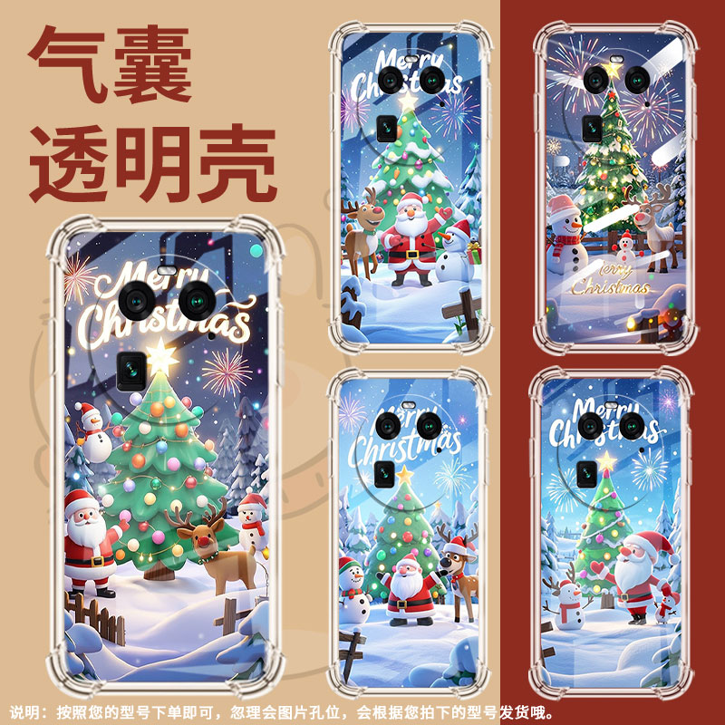 适用OPPOFindX2Pro手机壳FindX7时尚欢乐圣诞气囊壳FindX2男女OPPOFindX6Pro中国风OPPOA3Pro商务保护套