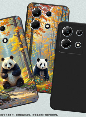 适用传音InfinixNote30手机壳InfinixNote30i磨砂壳InfinixNote30Pro耐磨X6833B全包商务熊猫保护套