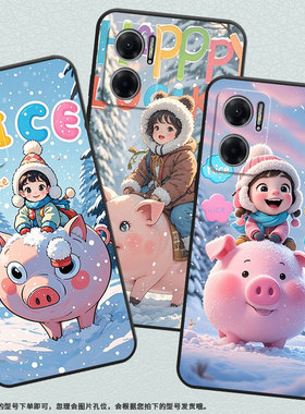适用红米Note10T手机壳note10s防摔M2103K19I软壳动漫胖猪RedmiNote11E高级2201116TG时尚note11R保护套