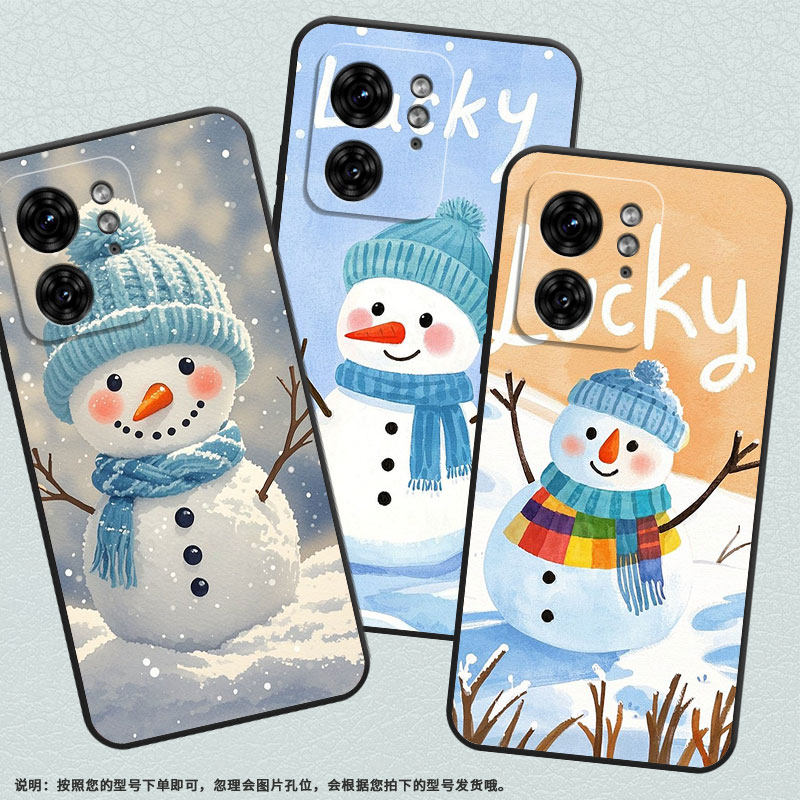 适用MOTOX30Pro手机壳XT2243-2圆圆雪人S50NeoG85防摔Edge40Pro高级Edge30Fusion个性XT2401-2软壳保护套