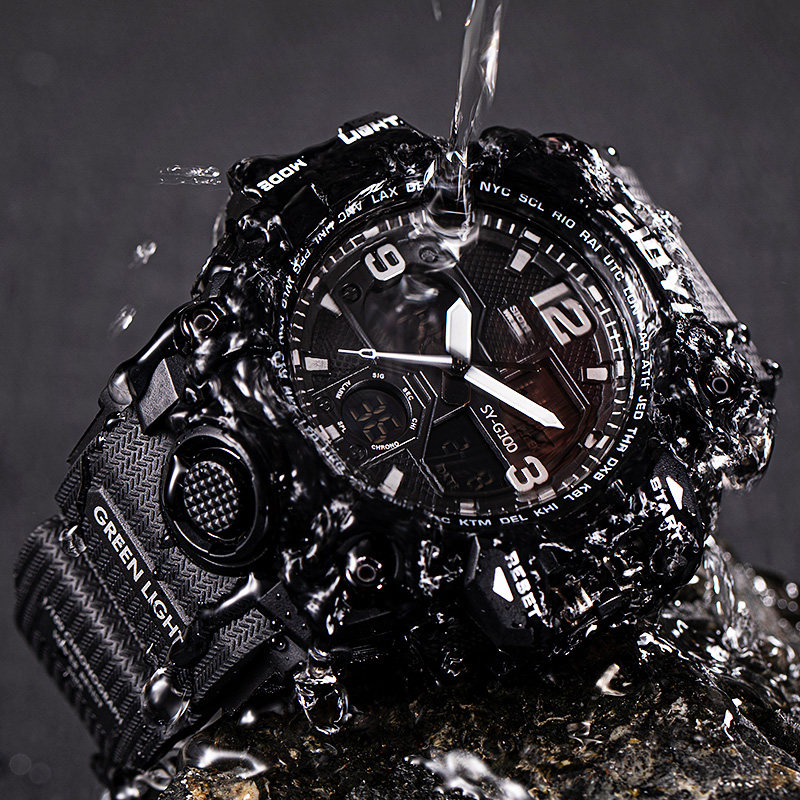 SIOYI手表男电子表青少年初高中学生潮流运动特种兵机械表防水ins