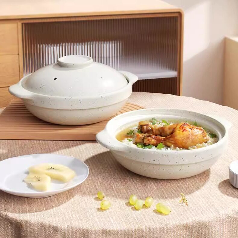 砂锅浅锅家用煲仔饭小沙锅耐高温燃气煤气灶专用陶瓷锅炖锅商用煲