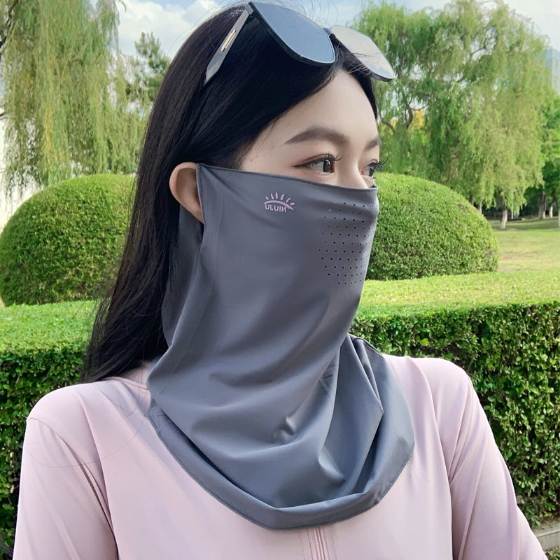 防嗮面罩全脸女护脸遮脸丝巾面罩全脸罩遮阳口罩脖子护颈挂耳薄款