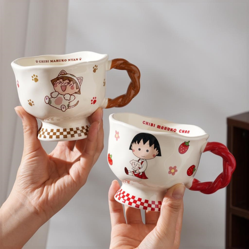 樱桃小丸子陶瓷马克杯高颜值