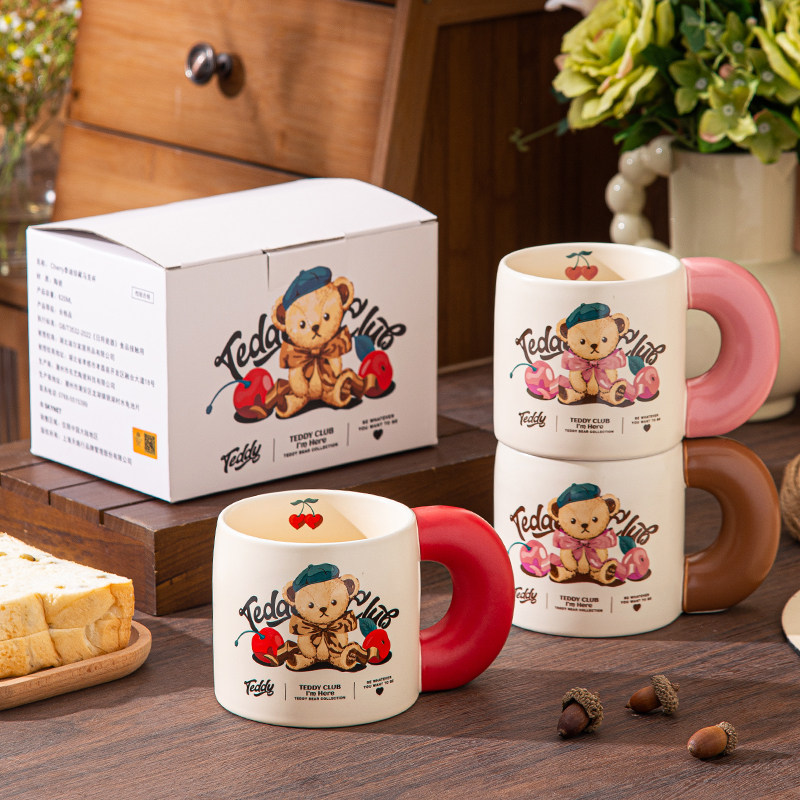 泰迪珍藏正版陶瓷马克杯高颜值大容量创意设计水杯子家用伴手礼品