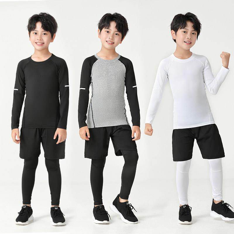 速干儿童紧A2025衣身训冬练服男女童秋篮球足球打底滑雪运健动身