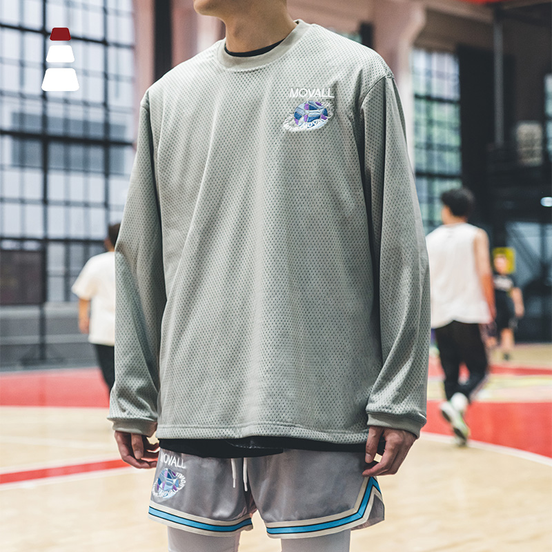 Movall美式篮球训练投篮服长袖男