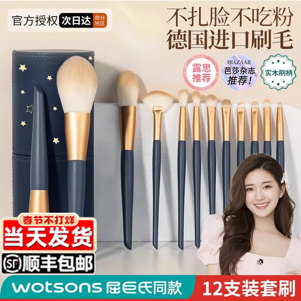 李佳埼化妆刷套装眼影眼线遮瑕腮红粉底散粉鼻影修容刷子全套正品