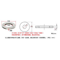 White zinc-coated carbon steel enlarged gasket non-standard flat gasket metal gasket iron M6, M8, M10, M12x0.5 1.5 2mm thumbnail 2