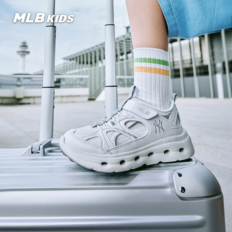 MLB儿童官方男女童轻量透气舒适魔术贴镂空溯溪凉鞋26春夏新款