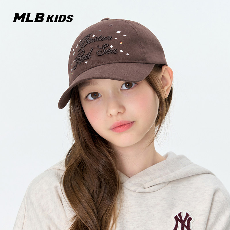 MLB儿童官方女童甜酷精致简约立体刺绣星星爱心棒球帽26秋冬新款